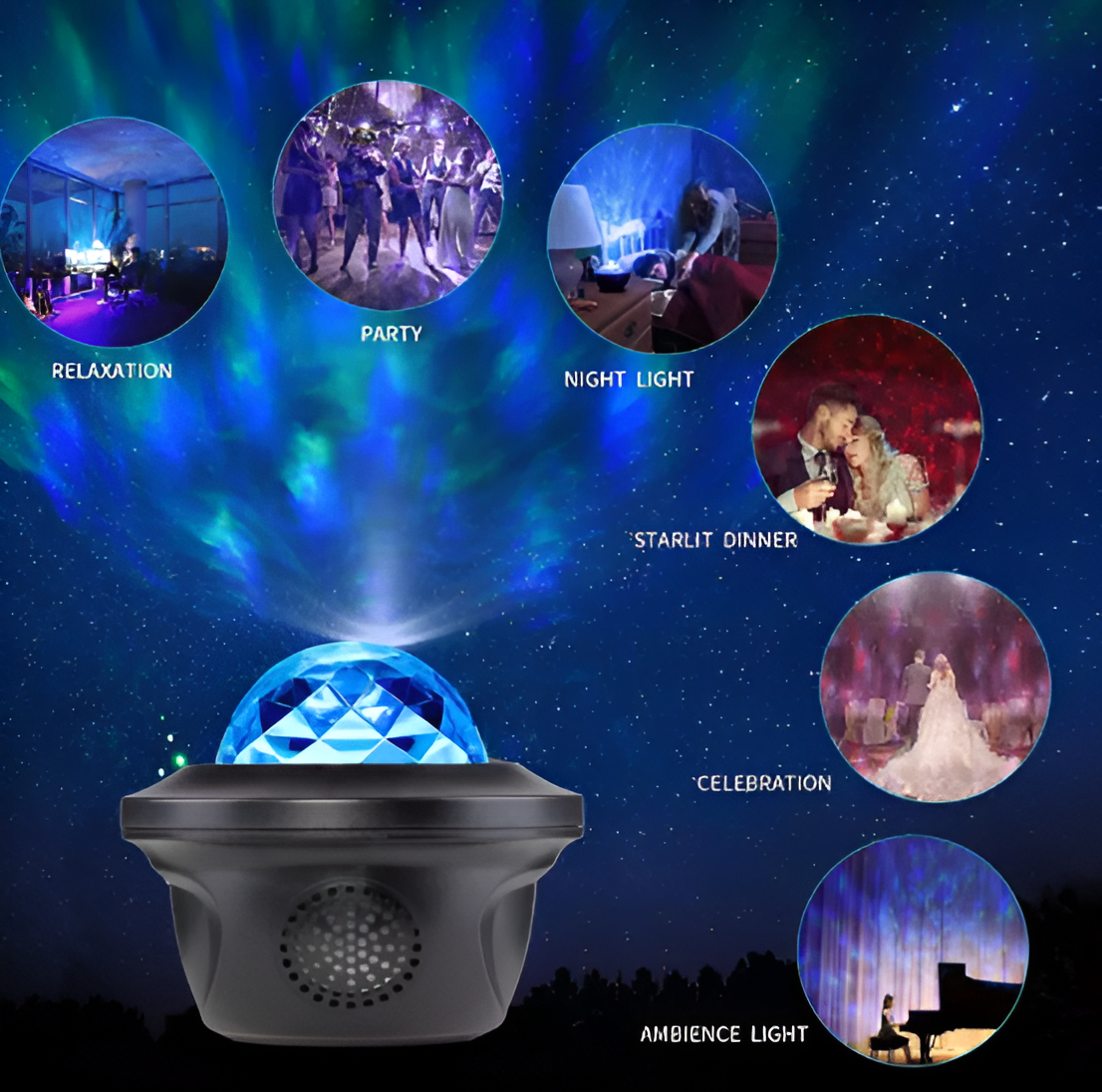 PROYECTOR DE GALAXIAS LED + BLUETOOH