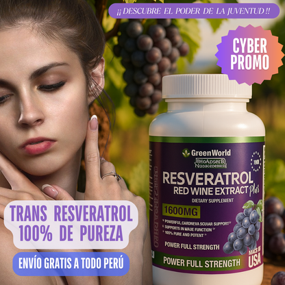 TRANS RESVERATROL 1600 MG (100 Cápsulas)
